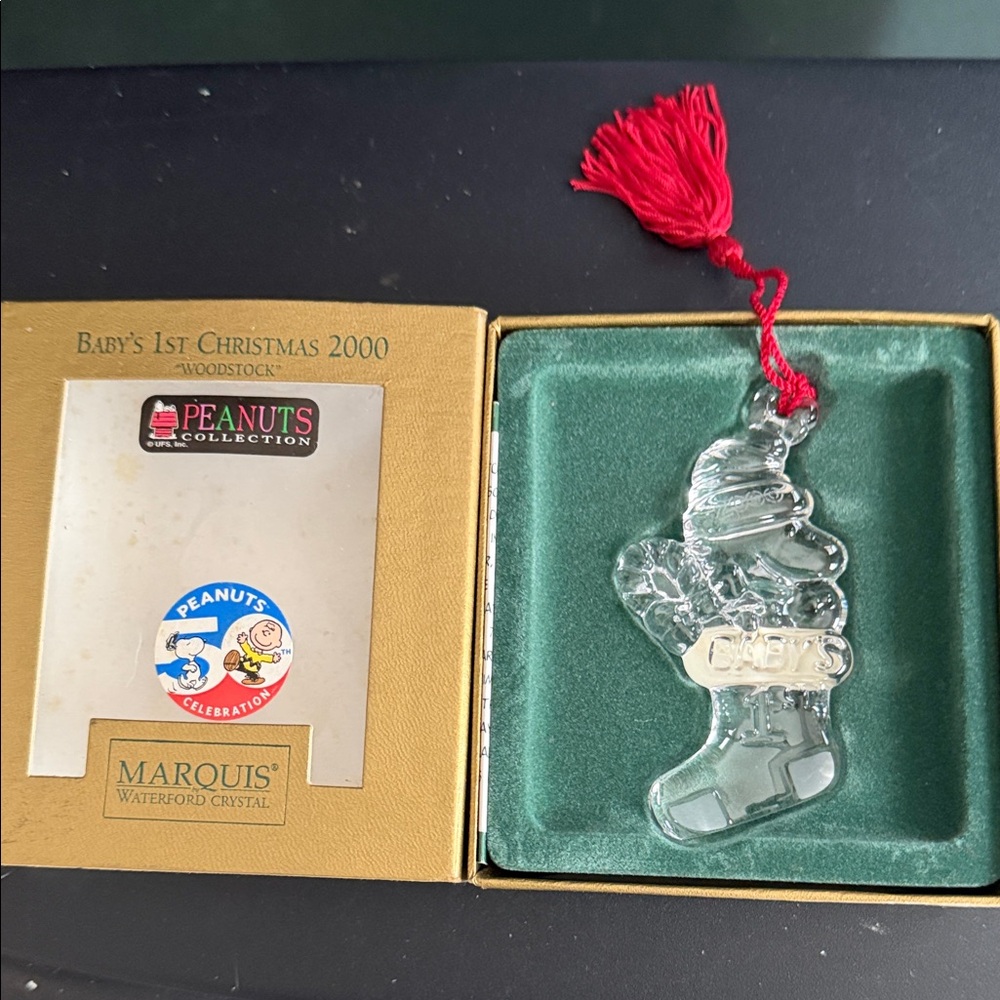 Crystal Baby's 1st Christmas 2000 Woodstock‎  Ornament